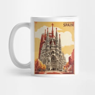 La Sagrada Familia Spain Travel Tourism Retro Vintage Mug